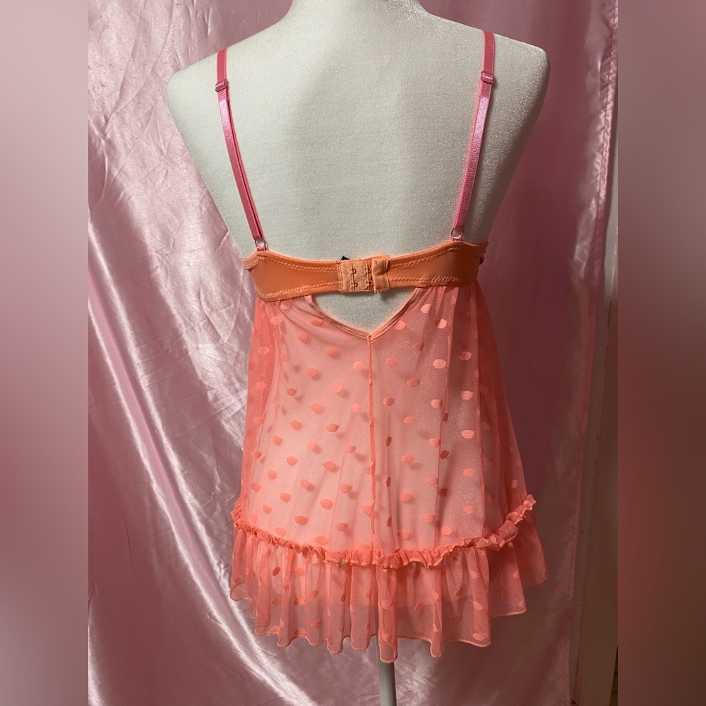 coral pink lingerie for women polka dotted sleepwear